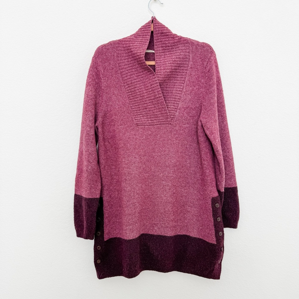 Soft‎ Surroundings Womens Sweater Size M Pink Seastar Colorblock Cozy Oversized